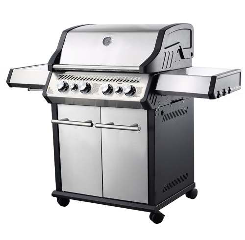 4-Burner Premium Gas BBQ Grill — Cast Aluminum Chamber, 800°C Infrared Side Burner | KYQ-194RB