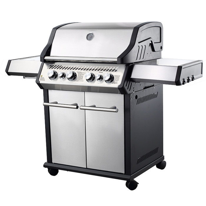 4-Burner Premium Gas BBQ Grill — Cast Aluminum Chamber, 800°C Infrared Side Burner | KYQ-194RB