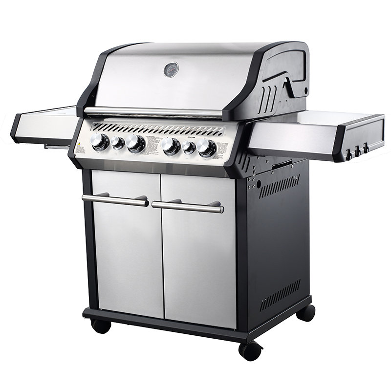 KYQ-194RB 4-burner gas grill with 800 degree infrared side burner for searing