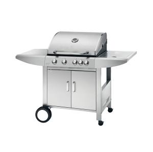 4 Burner Gas BBQ Grill 12.6kW — Outdoor Grilling with Side Burner & 4 Wheels | KYQ-K24ST