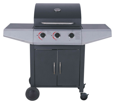 3 Burner Gas BBQ Grill 9.45kW — Black Firebox, Outdoor Backyard Cooking | KYQ-L23T-A
