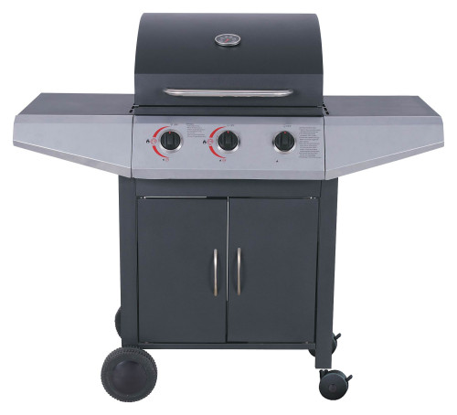 3 Burner Gas BBQ Grill 9.45kW — Black Firebox, Outdoor Backyard Cooking | KYQ-L23T-A