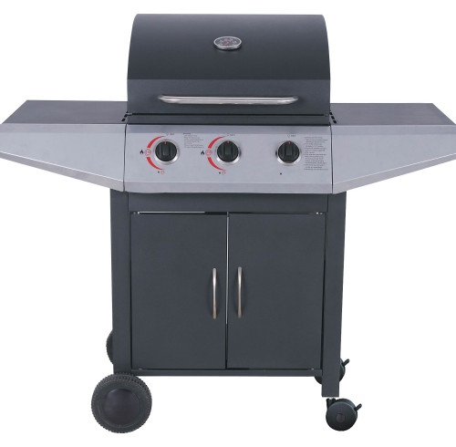 3 Burner Gas BBQ Grill 9.45kW — Black Firebox, Outdoor Backyard Cooking | KYQ-L23T-A