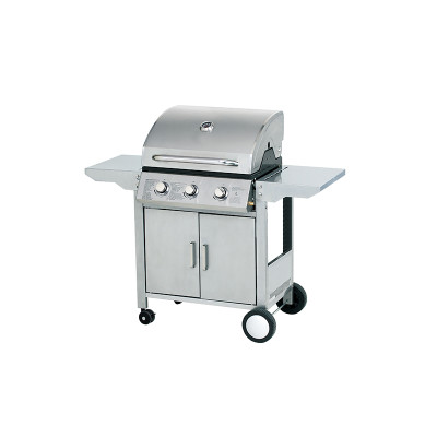 3-Burner Heavy Duty Gas BBQ Grill 10.5kW — Stainless Steel with Enamel Cooking Box & Side Burner | KYQ-HK3