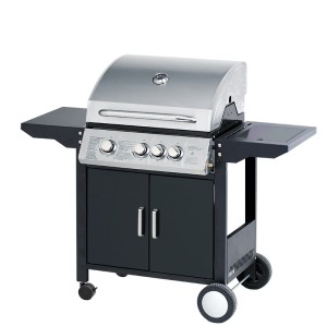 3-Burner Heavy Duty Gas BBQ Grill 10.5kW — Stainless Steel with Enamel Cooking Box & Side Burner | KYQ-HK3