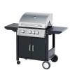 3-Burner Heavy Duty Gas BBQ Grill 10.5kW — Stainless Steel with Enamel Cooking Box & Side Burner | KYQ-HK3