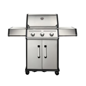 3 Burner Gas BBQ Grill 9kW — Full Cast Aluminum Chamber, Stainless steel lid,  800°C Infrared Side Burner | KYQ-A380
