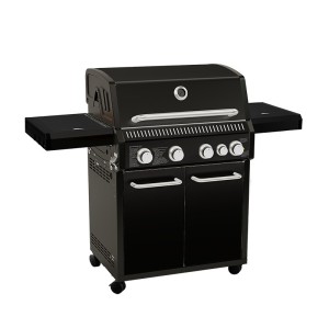 4-Burner Heavy Duty Gas BBQ Grill 17.15kW — Temperature evenly heat with Enamel Cooking Box & Side Burner | KYQ-WA4S