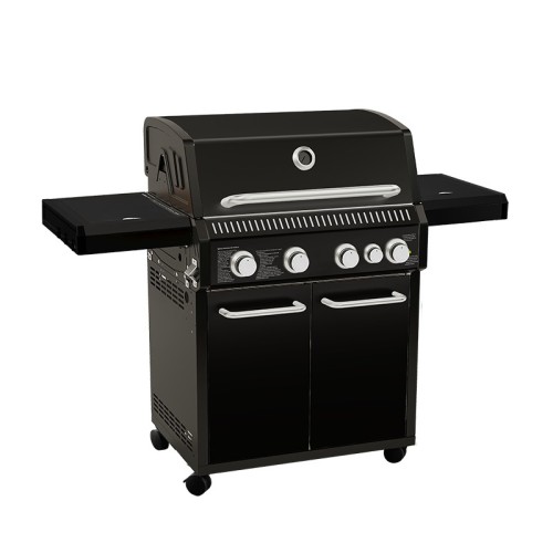 4-Burner Heavy Duty Gas BBQ Grill 17.15kW — Temperature evenly heat with Enamel Cooking Box & Side Burner | KYQ-WA4S
