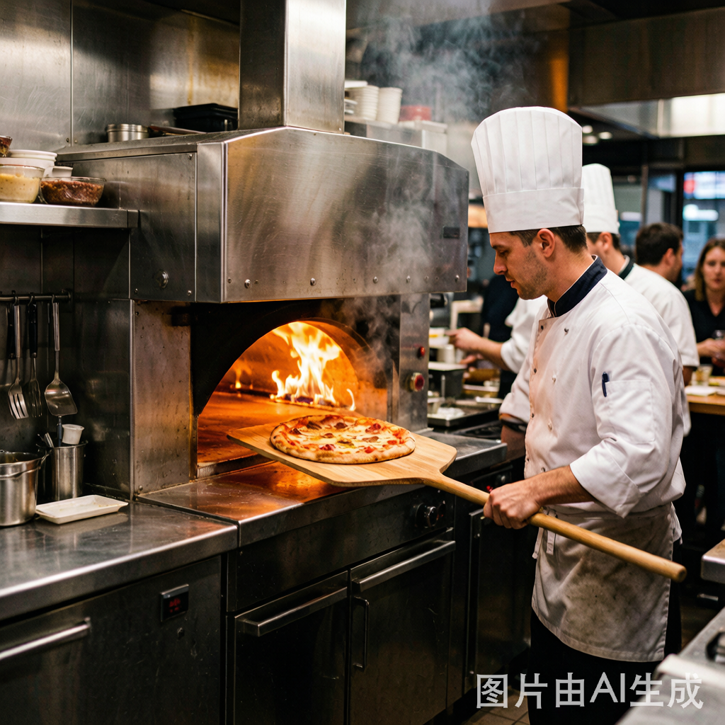 Professional gas pizza oven outdoor cooking appliance with thermometer