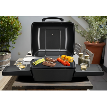 Portable Outdoor Electric BBQ Grill with 2 Wheels | 100-200℃ Adjustable Temperature | KYS-390E