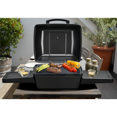 Portable Outdoor Electric BBQ Grill with 2 Wheels | 100-200℃ Adjustable Temperature | KYS-390E
