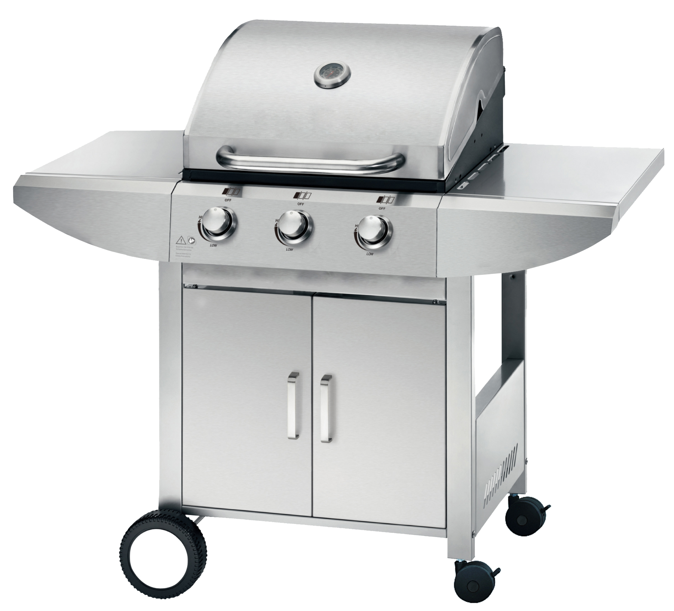 3-Burner Gas BBQ Grill 9.45kW — Black Firebox, Outdoor Backyard Cooking