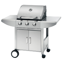 3 Burner Gas BBQ Grill 9.45kW — Black Firebox, Outdoor Backyard Cooking | KYQ-LP23