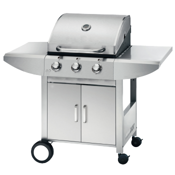 3 Burner Gas BBQ Grill 9.45kW — Black Firebox, Outdoor Backyard Cooking | KYQ-LP23