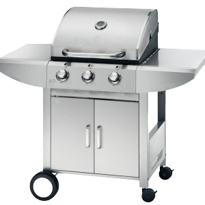 3 Burner Gas BBQ Grill 9.45kW — Black Firebox, Outdoor Backyard Cooking | KYQ-LP23