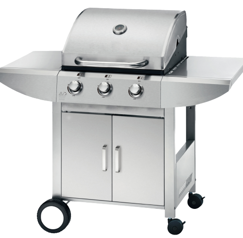 3 Burner Gas BBQ Grill 9.45kW — Black Firebox, Outdoor Backyard Cooking | KYQ-LP23