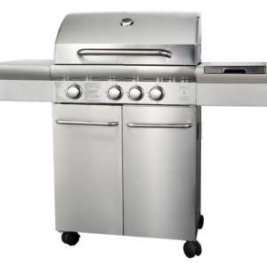 3-Burner Heavy Duty Gas BBQ Grill 13.65kW — Stainless Steel with Enamel Cooking Box & Side Burner | KYQ-F31ST-B