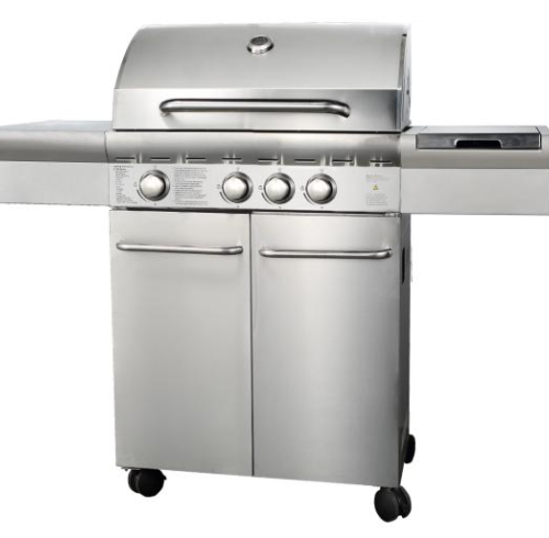 3-Burner Heavy Duty Gas BBQ Grill 13.65kW — Stainless Steel with Enamel Cooking Box & Side Burner | KYQ-F31ST-B