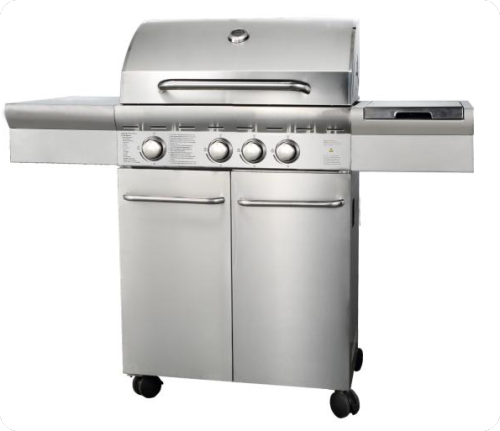 3-Burner Heavy Duty Gas BBQ Grill 13.65kW — Stainless Steel with Enamel Cooking Box & Side Burner | KYQ-F31ST-B
