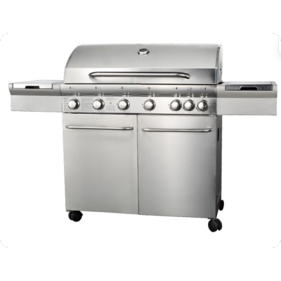 6-Burner Commercial Gas BBQ Grill 18.9kW — Freestanding Extra Large BBQ for Outdoor Cooking | KYQ-F61ST-B