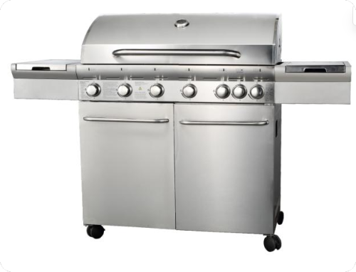 6-Burner Commercial Gas BBQ Grill 18.9kW — Freestanding Extra Large BBQ for Outdoor Cooking | KYQ-F61ST-B