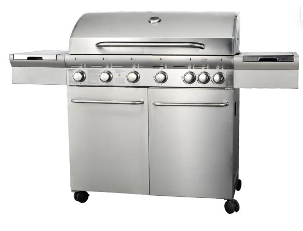 6-Burner Commercial Gas BBQ Grill 18.9kW — Freestanding Extra Large BBQ for Outdoor Cooking | KYQ-F61ST-B