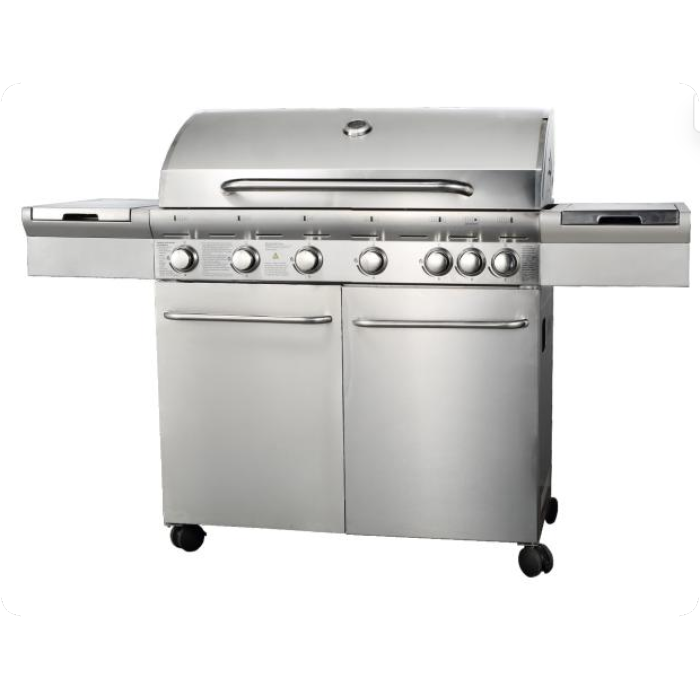 6-Burner Commercial Gas BBQ Grill 18.9kW — Freestanding Extra Large BBQ for Outdoor Cooking | KYQ-F61ST-B