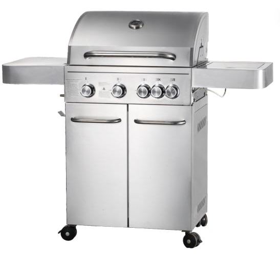 3-Burner Heavy Duty Gas BBQ Grill 13.65kW — SS with Enamel Cooking Box & Side Burner