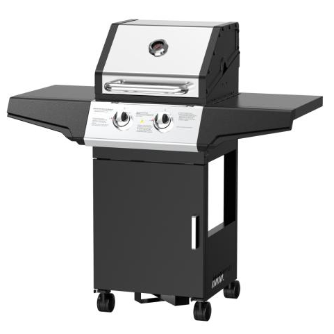 2-Burner Portable Gas BBQ Grill 6.3kW — Compact Outdoor Grilling with 2 Wheels | KYQ-LP22