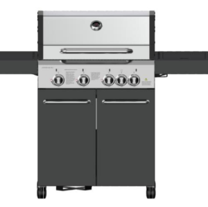 4-Burner Heavy Duty Gas BBQ Grill 17.15 kW — Stainless Steel with Enamel Cooking Box & Side Burner | KYQ-W41S