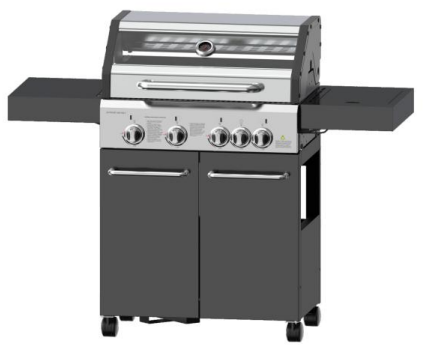 3-Burner Heavy Duty Gas BBQ Grill 13.65kW — SS with Enamel Cooking Box & Side Burner