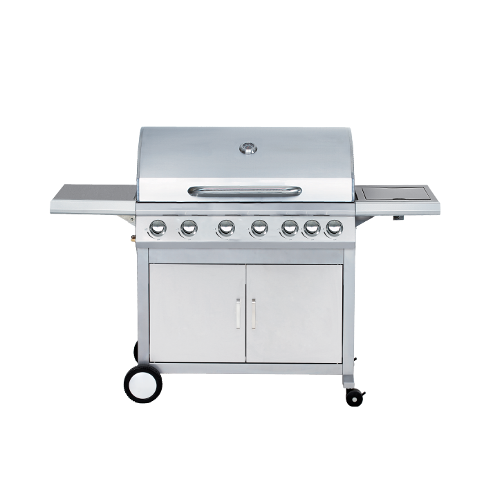 6-Burner Commercial Gas BBQ Grill 18.9kW — Freestanding Extra Large BBQ for Outdoor Cooking | KYQ-U61S-B