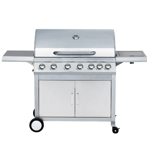 6-Burner Commercial Gas BBQ Grill 18.9kW — Freestanding Extra Large BBQ for Outdoor Cooking | KYQ-U61S-B