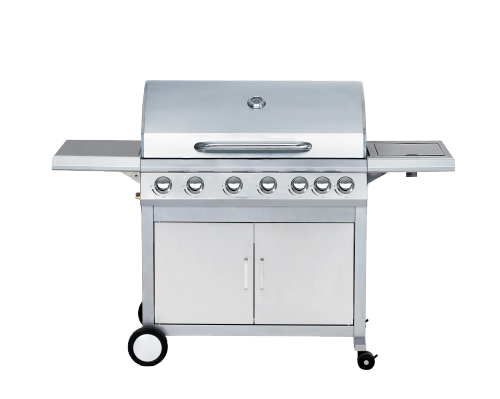 6-Burner Commercial Gas BBQ Grill 18.9kW — Freestanding Extra Large BBQ for Outdoor Cooking | KYQ-U61S-B