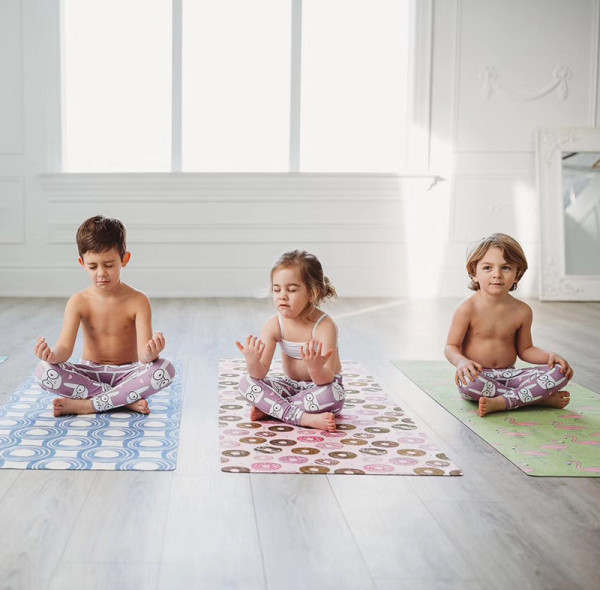 Suede Natural Rubber Yoga Mat for Children