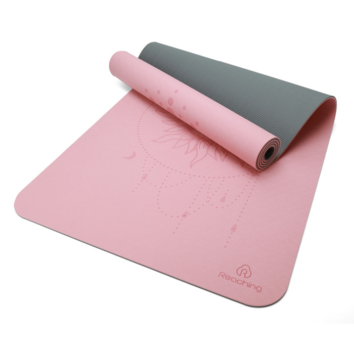 Private Label Dual-Color Non-Slip TPE Exercise Mat Factory
