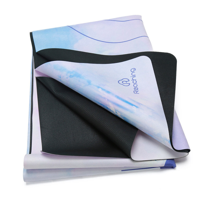 Custom Pattern Microfiber Suede Non-Slip Travel Yoga Mat