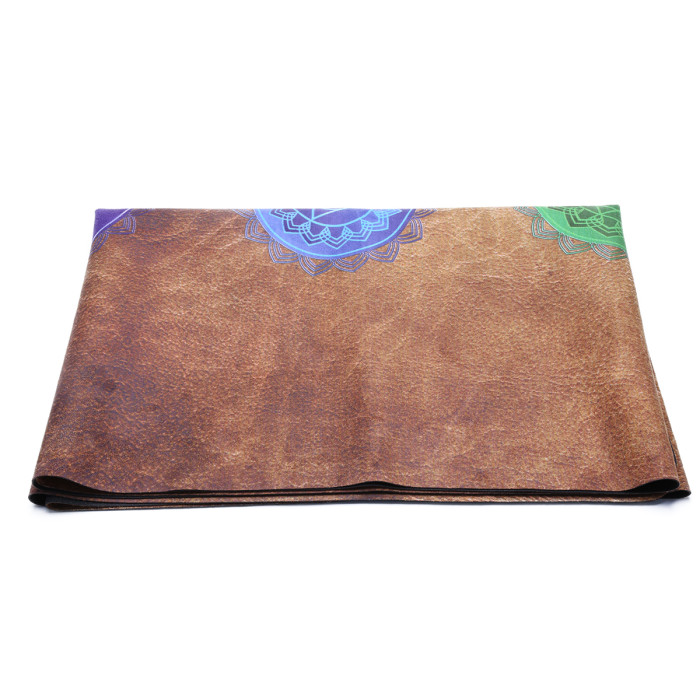 Wholesale Foldable Travel Suede Yoga Mat Thin Rubber Base Bulk