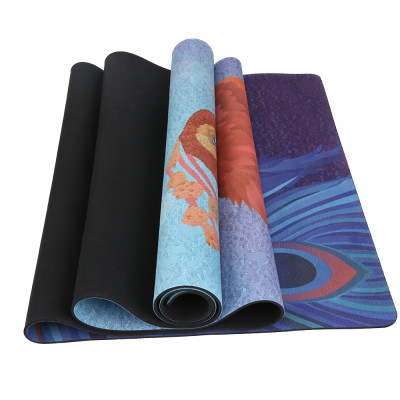 Wholesale Colorful Printed Suede Rubber Fitness Mat