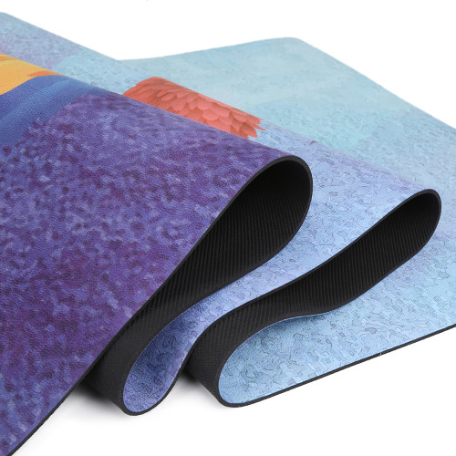 Wholesale Colorful Printed Suede Rubber Fitness Mat