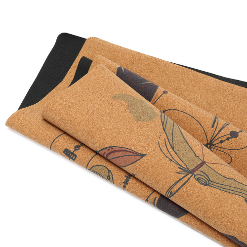 Wholesale Portable Foldable Travel Cork Yoga Mat Ultra-Thin Base