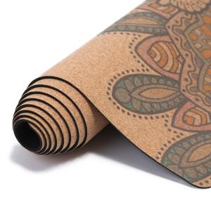 Premium Anti-Microbial Cork Yoga Mat Wholesale with Rubber Base