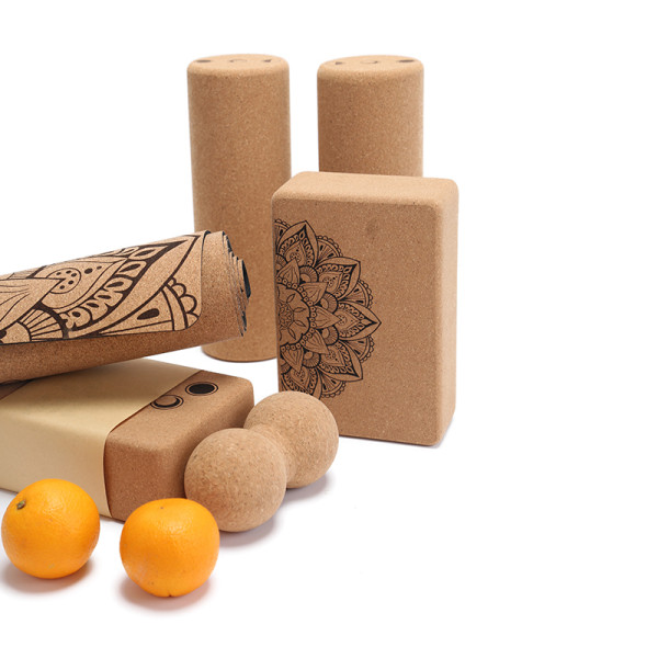 Premium 3-in-1 Cork Yoga Mat Block and Wheel Set Factory Price