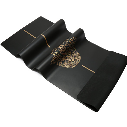Bespoke Customized Metallic Gold Silk Screen PU Yoga Mat Manufacturer