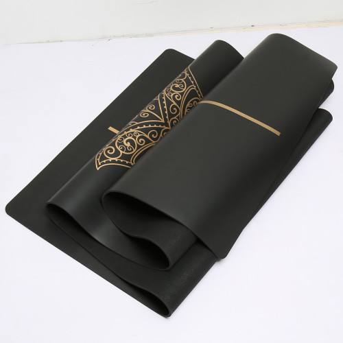 Bespoke Customized Metallic Gold Silk Screen PU Yoga Mat Manufacturer