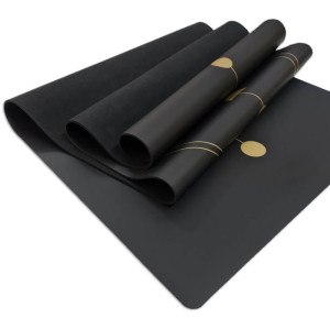 OEM Tailored Gold Screen Printed Pattern PU Rubber Yoga Mat Wholesale