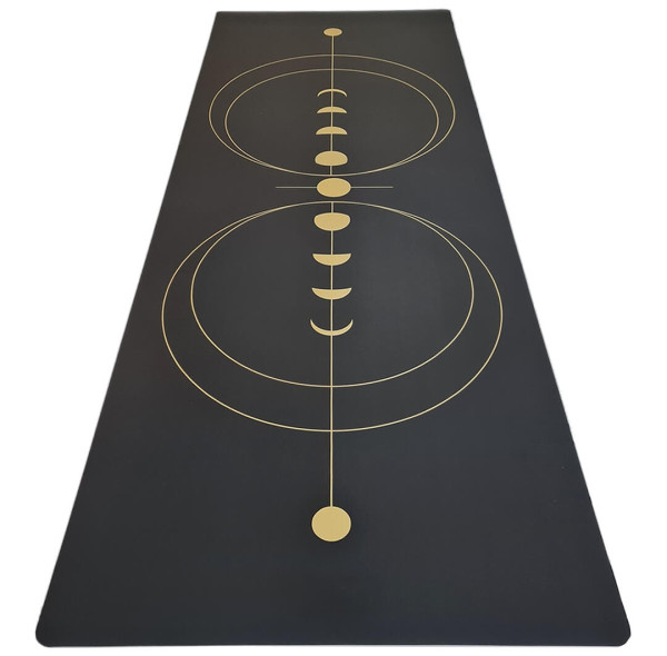 OEM Tailored Gold Screen Printed Pattern PU Rubber Yoga Mat Wholesale