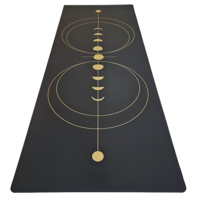 OEM Tailored Gold Screen Printed Pattern PU Rubber Yoga Mat Wholesale