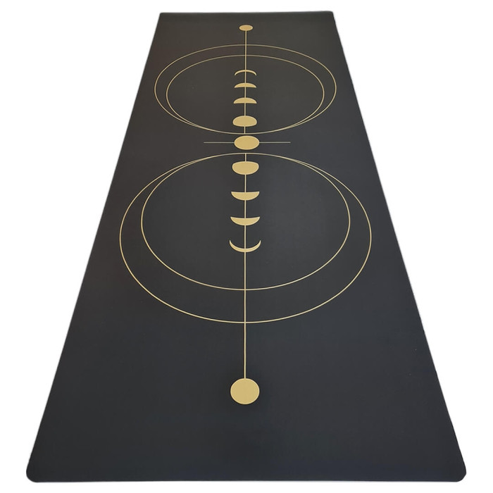 OEM Tailored Gold Screen Printed Pattern PU Rubber Yoga Mat Wholesale